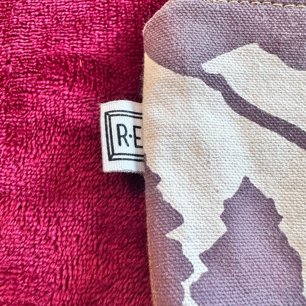 RE Canvas Mountain Print Wristlet Pouch Brown Tan Zippered Clutch Bag - Picture 3 of 7